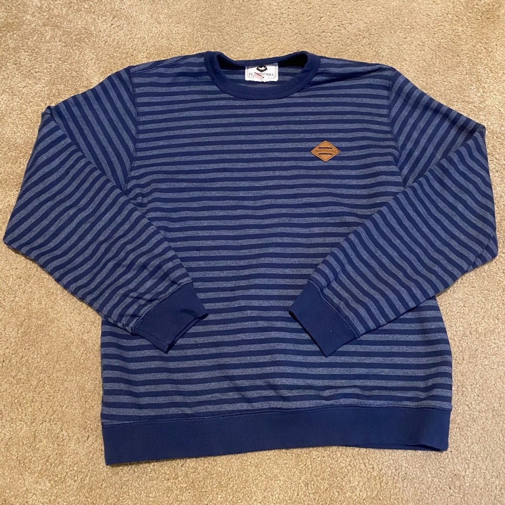 Fayettechill Navy Striped Pullover Sweatshirt